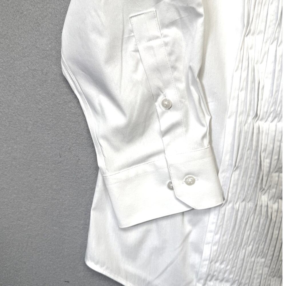 Alfani Men's Slim Fit Pleated Panel Formal Shirt, White 16-16.5 32-33 $80 - Picture 7 of 9